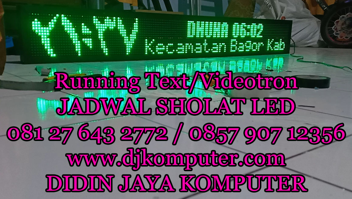 Jadwal sholat sekarang dilengkapi dengan tulisan arab dengan jam berwarna hijau yang sangat bagus dan cocok untuk masjid atau mushola anda.